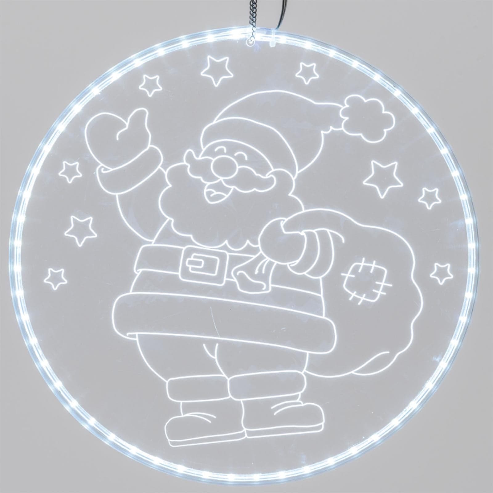 Babbo natale luminoso effetto neon con led addobbi natalizi per esterno - 7