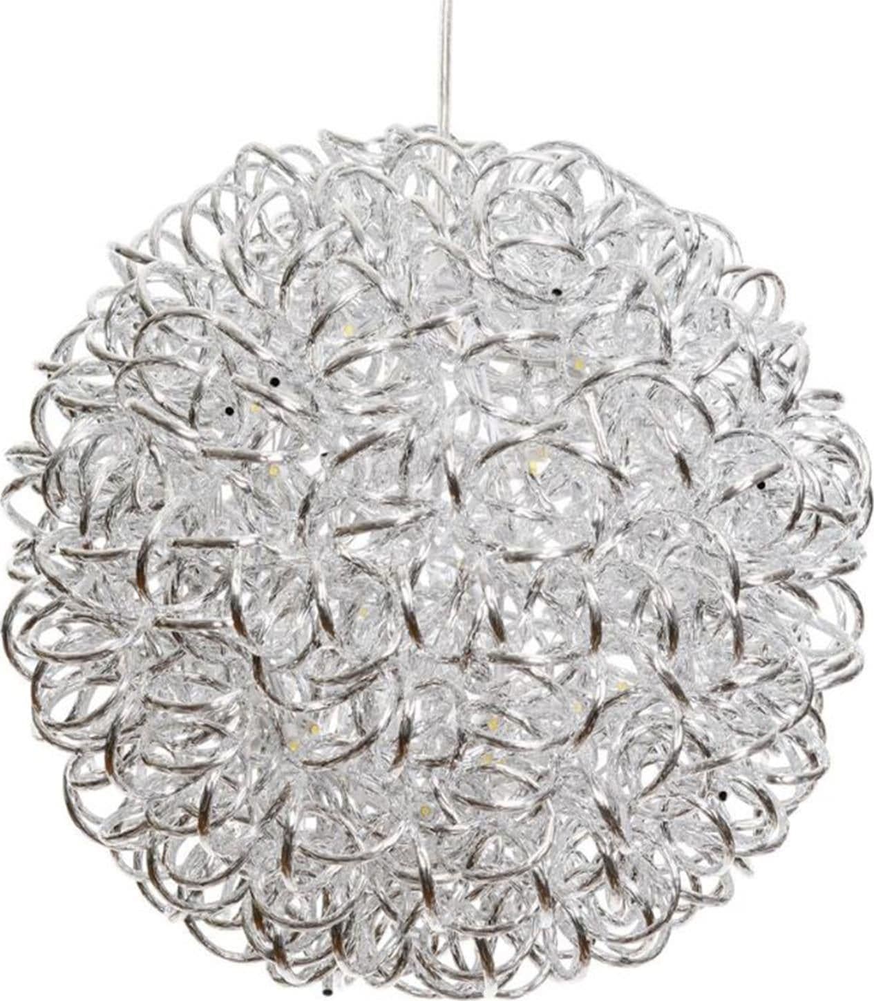 Sfera sfere alluminio argento 100 led 40 cm luce calda decorazione natale nataliza - 6