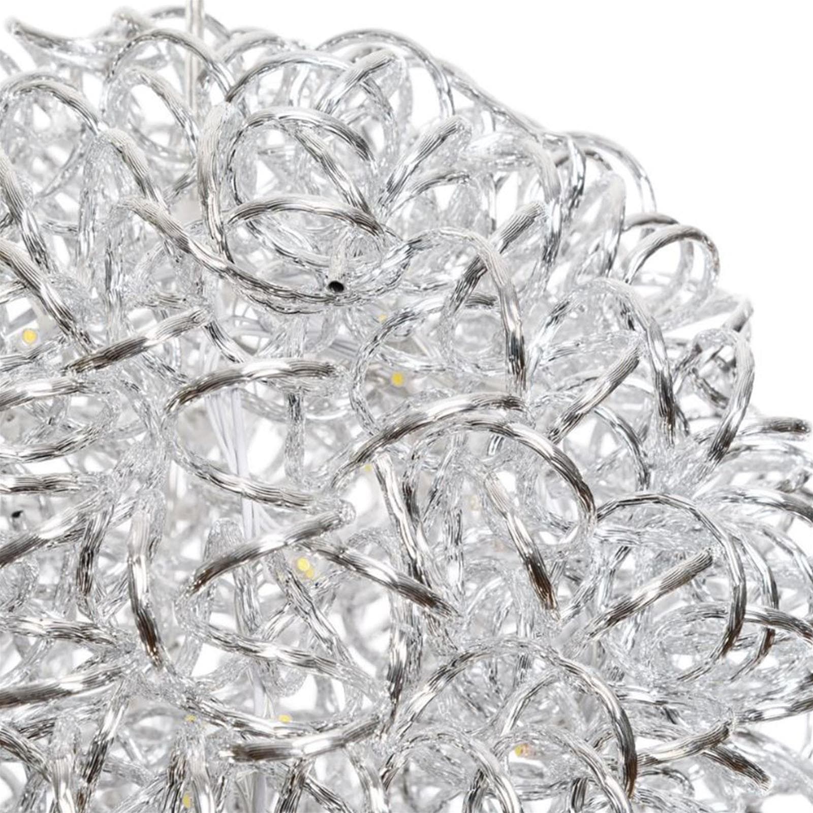 Sfera sfere alluminio argento 100 led 40 cm luce calda decorazione natale nataliza - 7