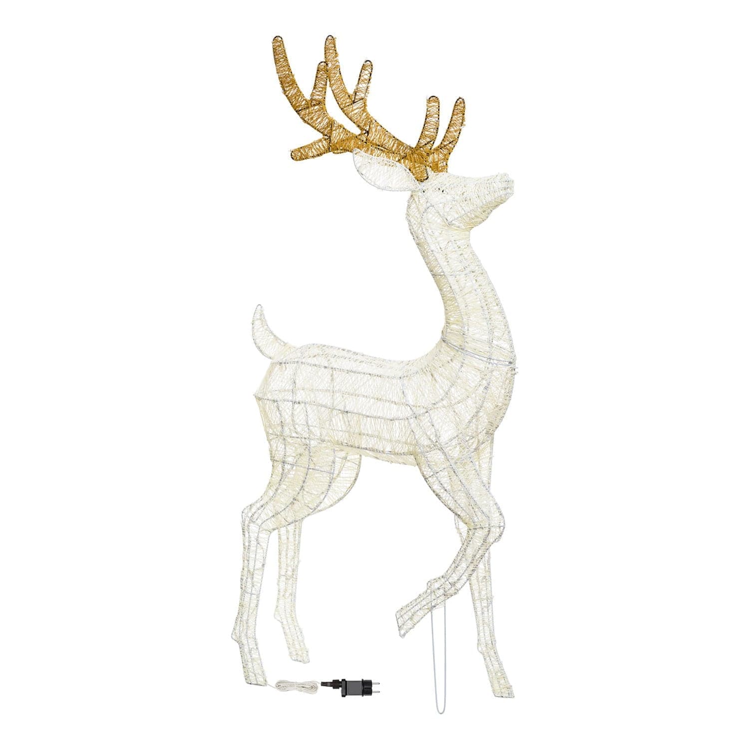 Renna Cream & Brown con zampa alzata, led bianco extra caldo - 4
