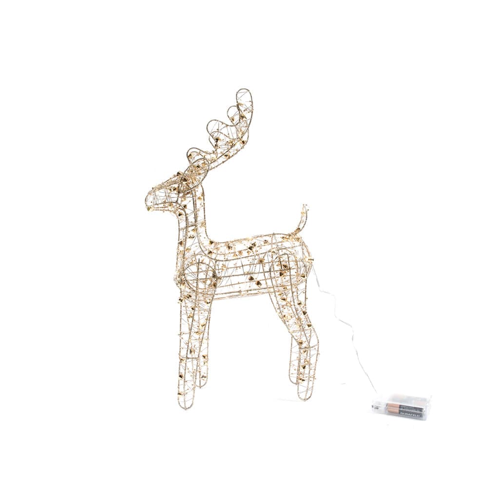 Renna "Diamond" in metallo con luci a led, statuetta decorativa di Natale - 2