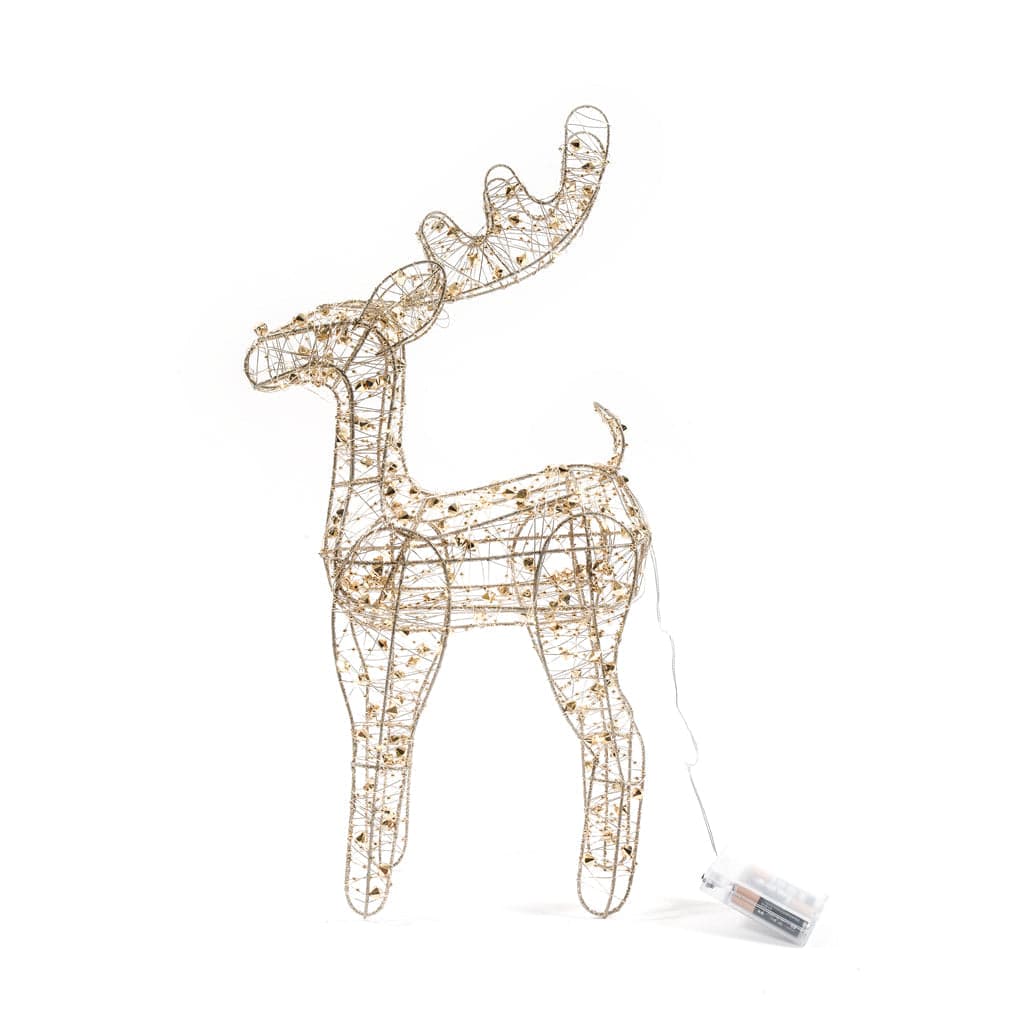 Renna "Diamond" in metallo con luci a led, statuetta decorativa di Natale - 3