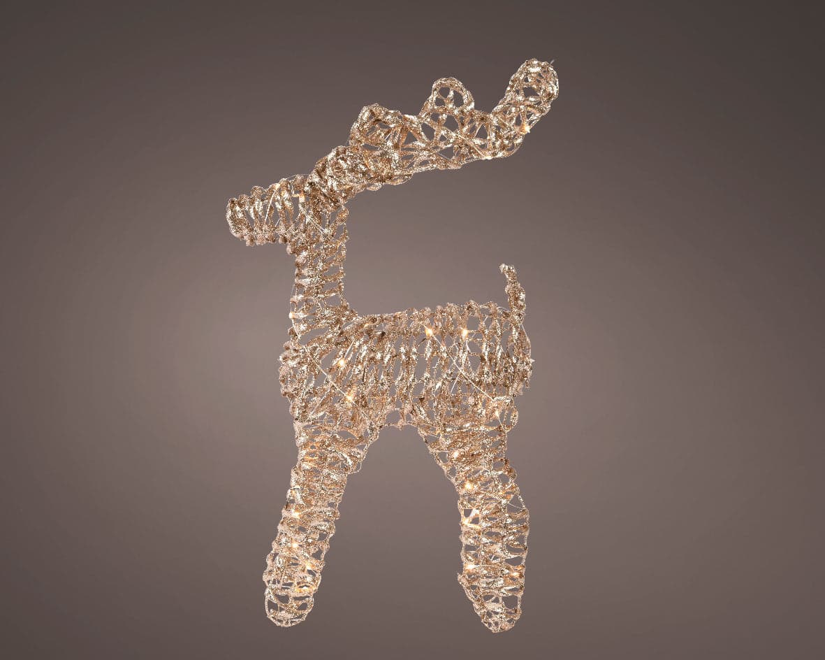 Decorazione natalizia "Renna" 3D con led bianco caldo per uso interno - 2