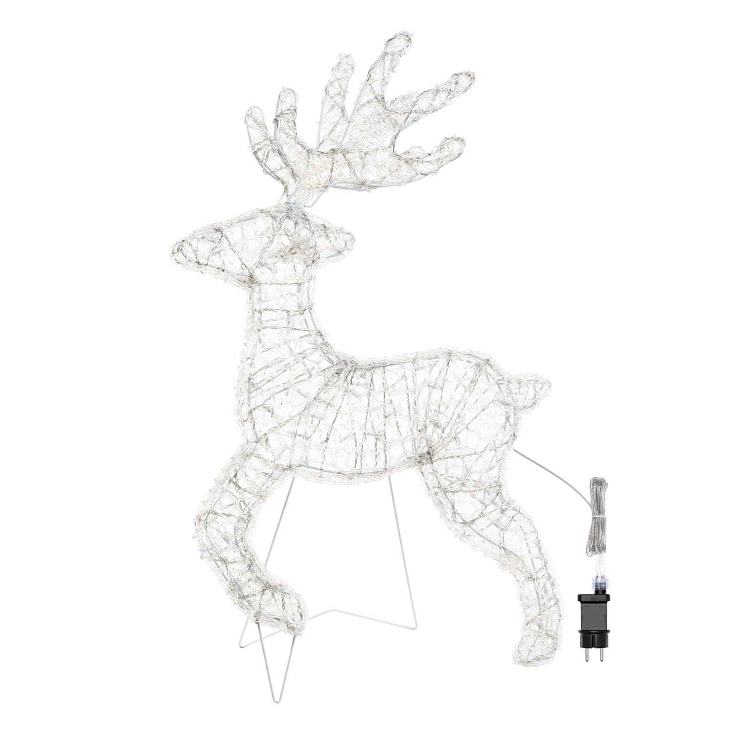 Decorazione natalizia "Renna galoppante" 3D con led bianco per uso interno ed esterno - 2