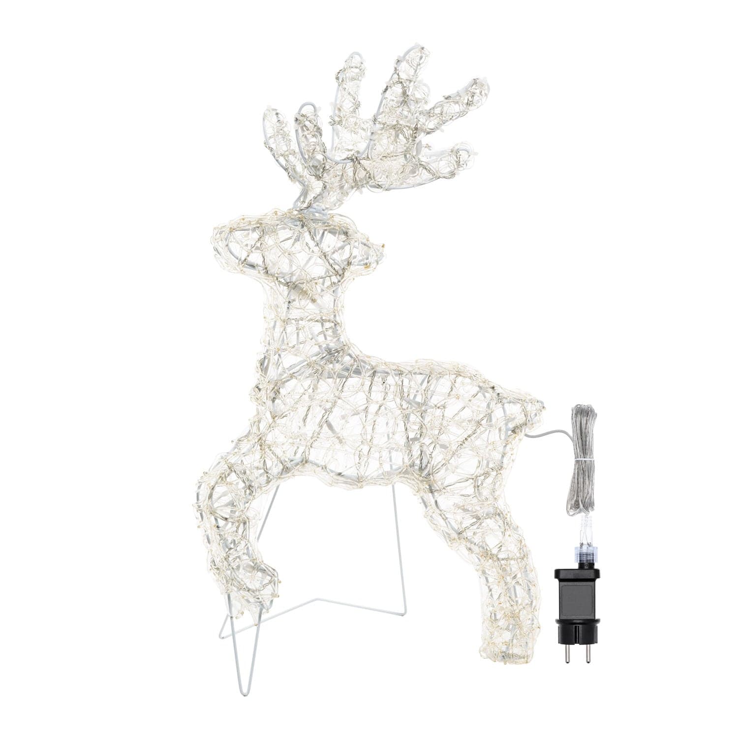 Decorazione natalizia "Renna galoppante" 3D con led bianco per uso interno ed esterno - 4