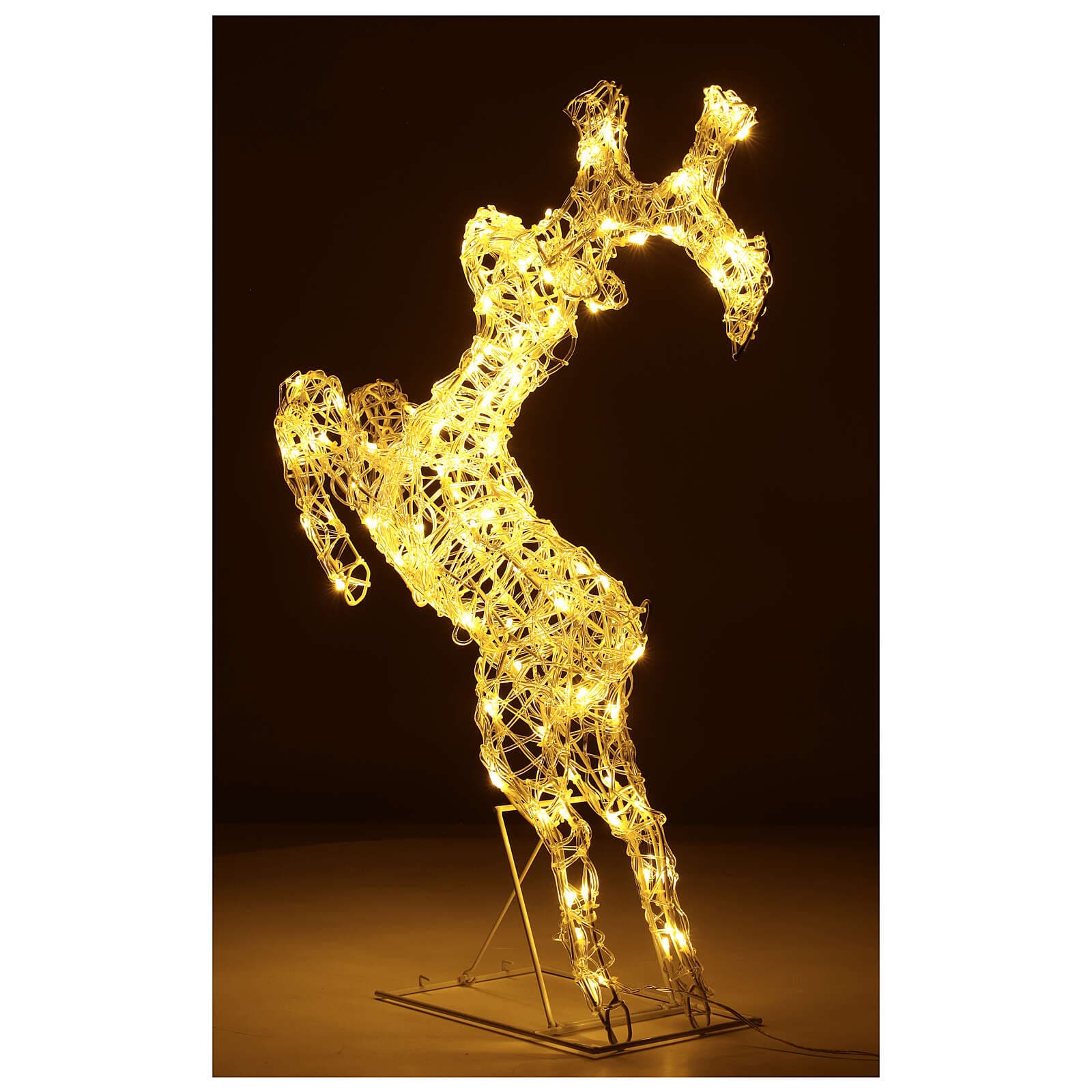 Renna che salta luminosa in filo di cristallo per uso interno ed esterno h80 cm - 16