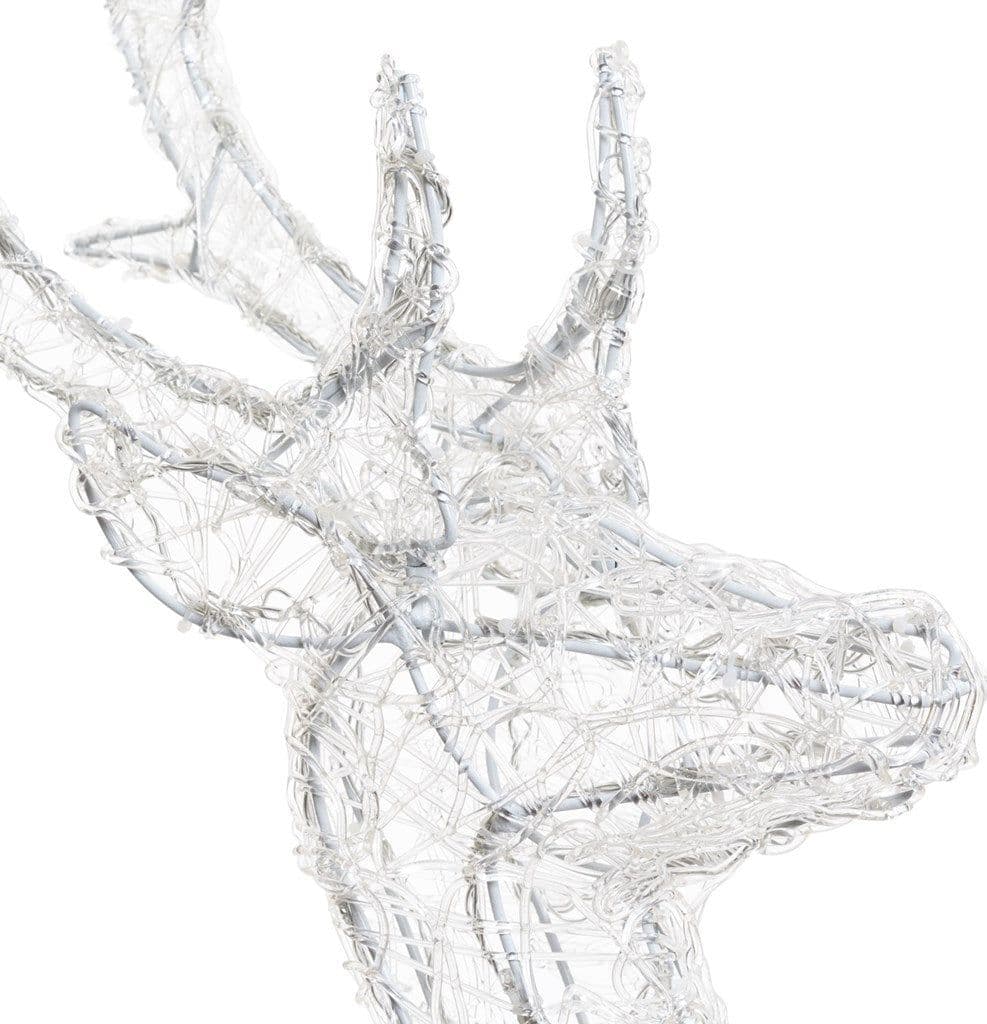 Renna luminosa con zampa alzata in acrilico luce a led bianco freddo h125 cm - 5