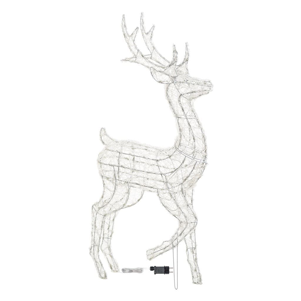 Renna luminosa con zampa alzata in acrilico luce a led bianco freddo h125 cm - 6