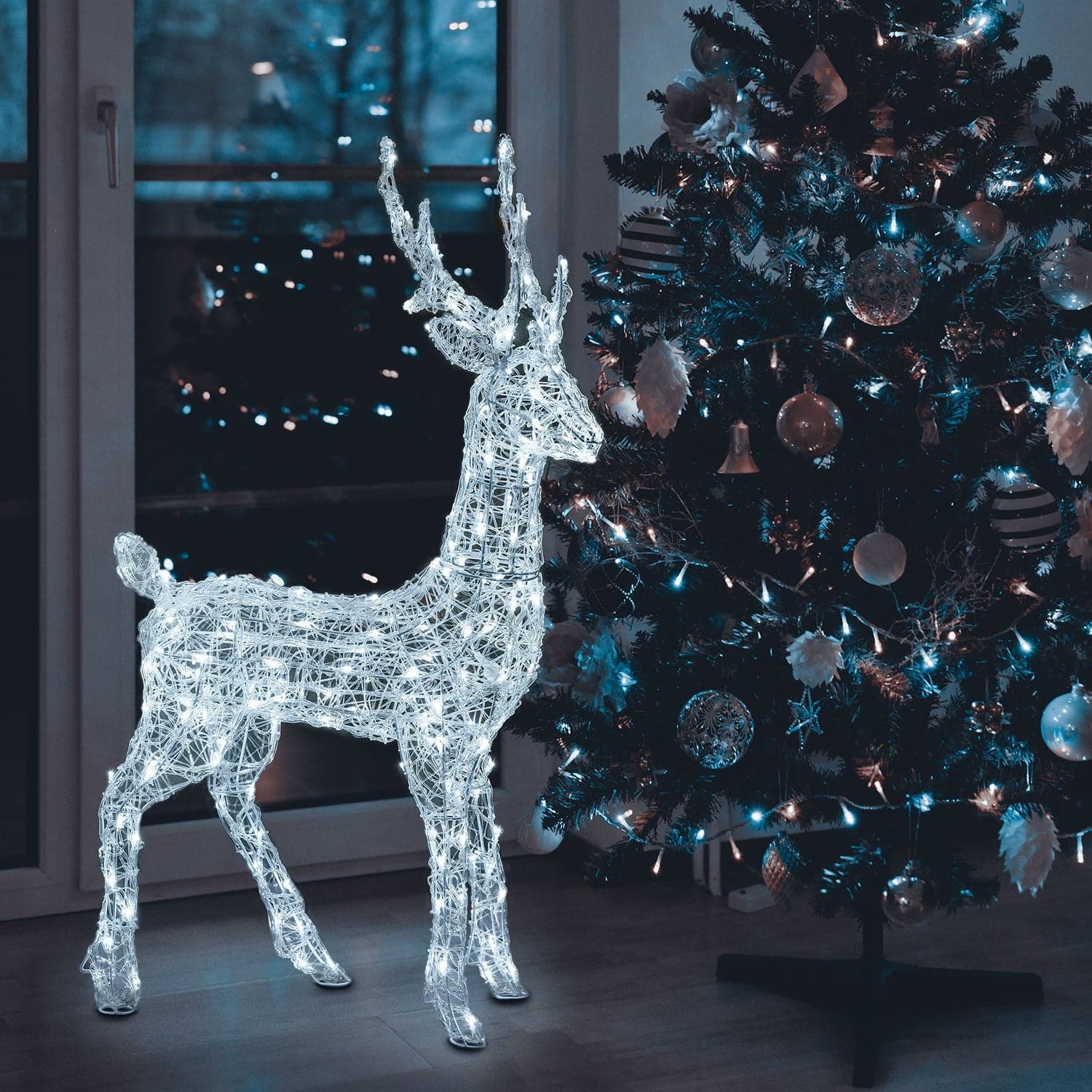 Renna luminosa in acrilico con led bianco freddo per esterno ed interno - 12