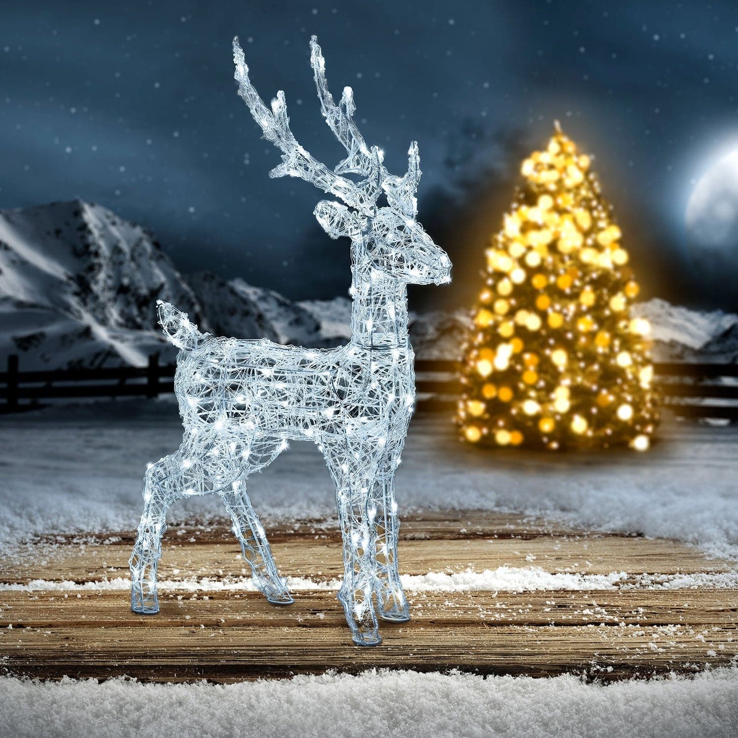 Renna luminosa in acrilico con led bianco freddo per esterno ed interno - 20