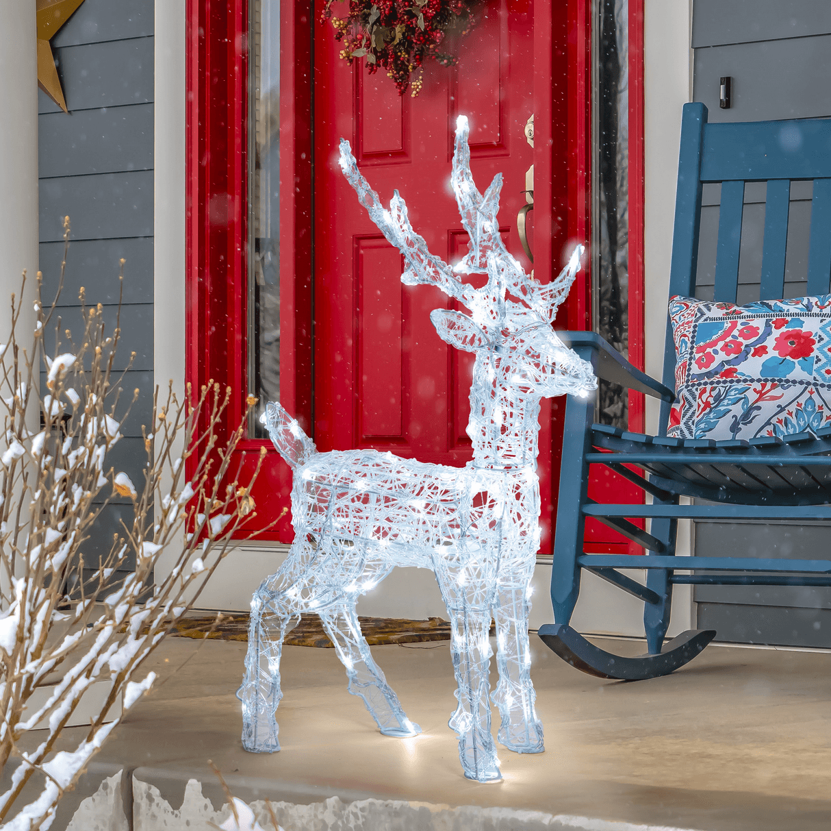 Renna luminosa in acrilico con led bianco freddo per esterno ed interno - 8