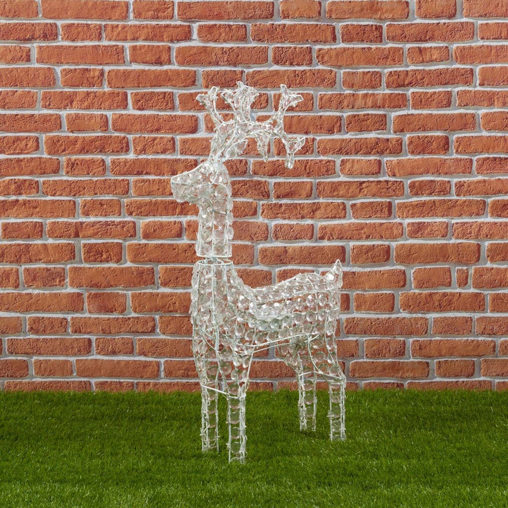 Renna natalizia luminosa a luce fissa con cristalli a led decorazione per interno ed esterno - 16