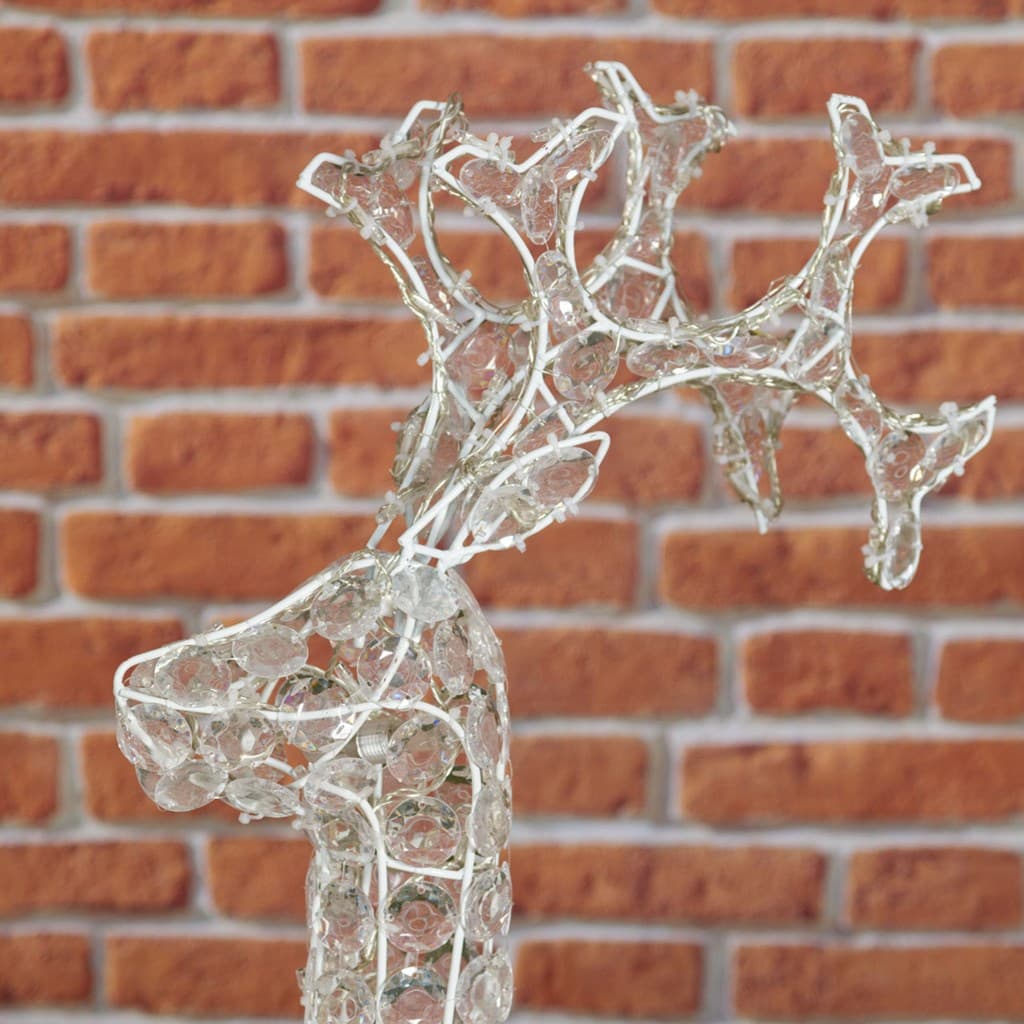 Renna natalizia luminosa a luce fissa con cristalli a led decorazione per interno ed esterno - 17