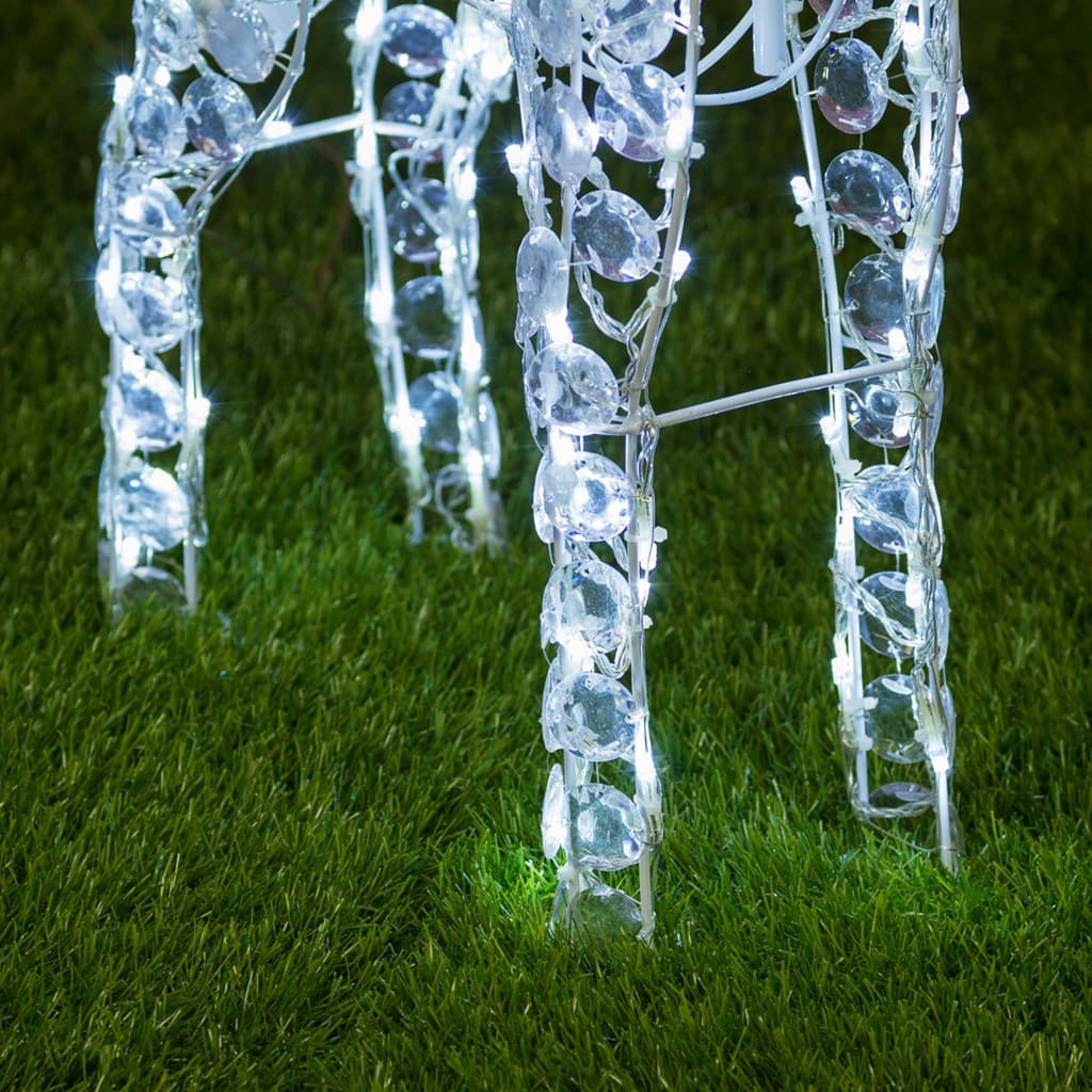 Renna natalizia luminosa a luce fissa con cristalli a led decorazione per interno ed esterno - 21