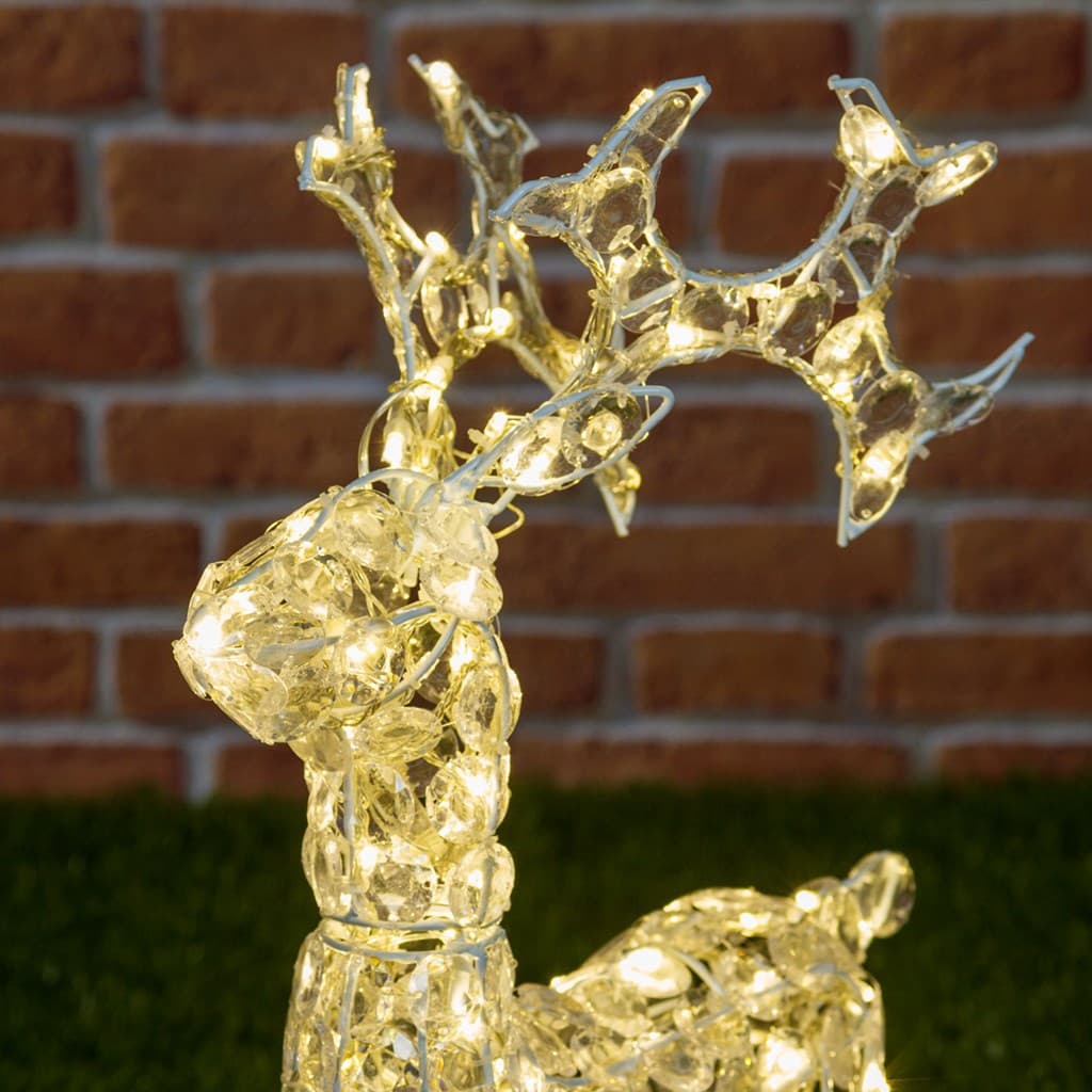 Renna natalizia luminosa a luce fissa con cristalli a led decorazione per interno ed esterno - 23