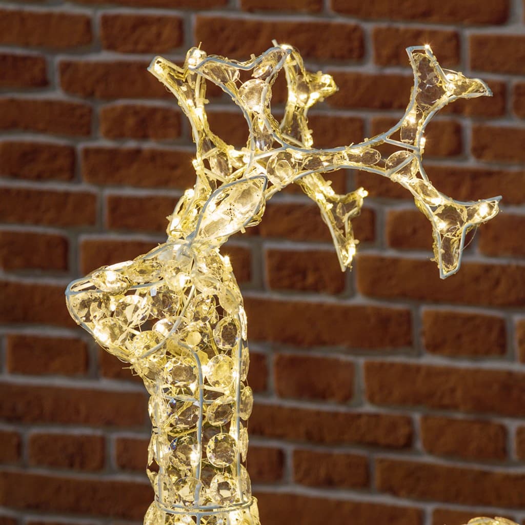 Renna natalizia luminosa a luce fissa con cristalli a led decorazione per interno ed esterno - 31