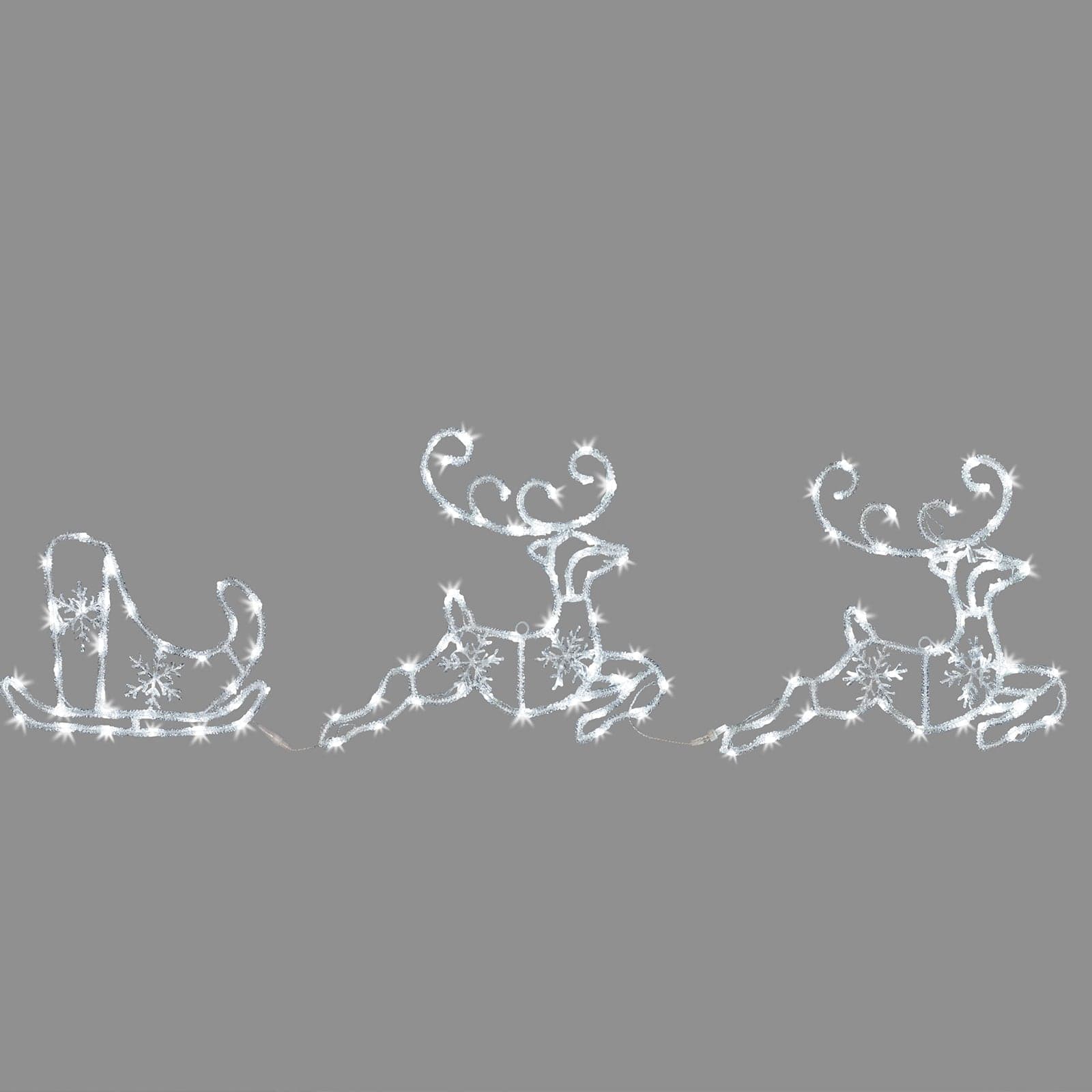 Figura luminosa 2 renne con slitta led decorazione natalizia per esterno - 4