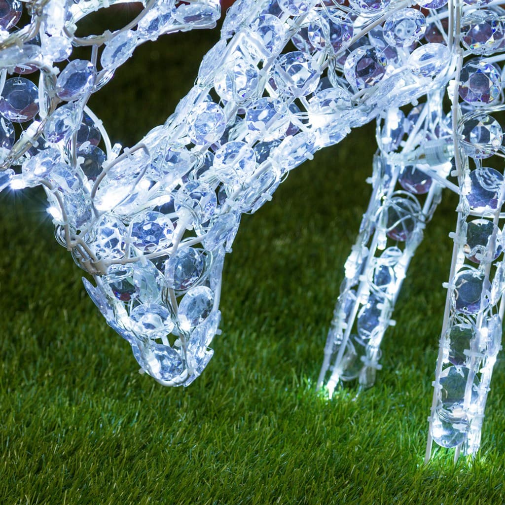 Renna natale che bruca luminosa da esterno luce fredda 200 led decorazioni natalizia - 3