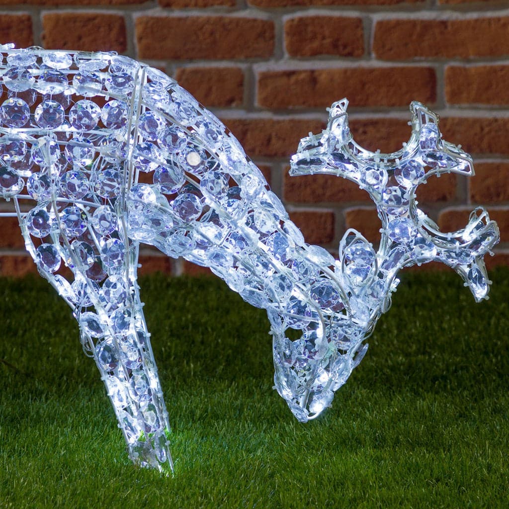 Renna natale che bruca luminosa da esterno luce fredda 200 led decorazioni natalizia - 4