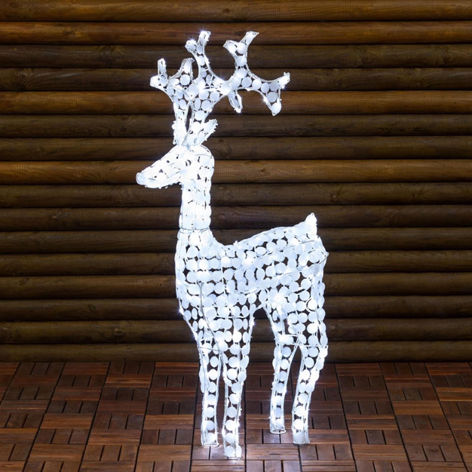 Decorazione luminosa renna natale cristalli 250 led esterno addobbi natalizi renne - 2
