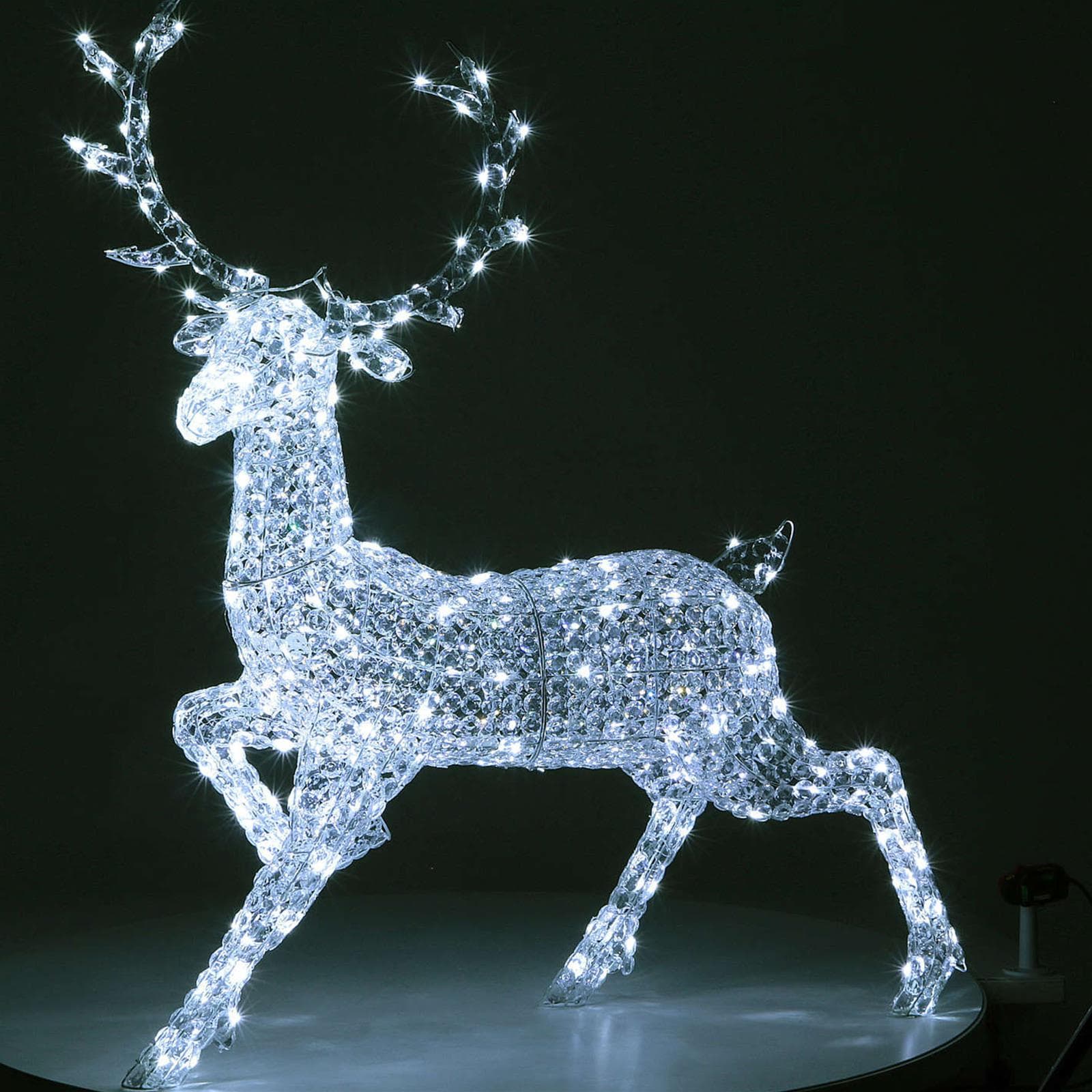 Decorazione natalizia "Alce in Piedi" con cristalli 300 led da esterno h 145 cm - 2