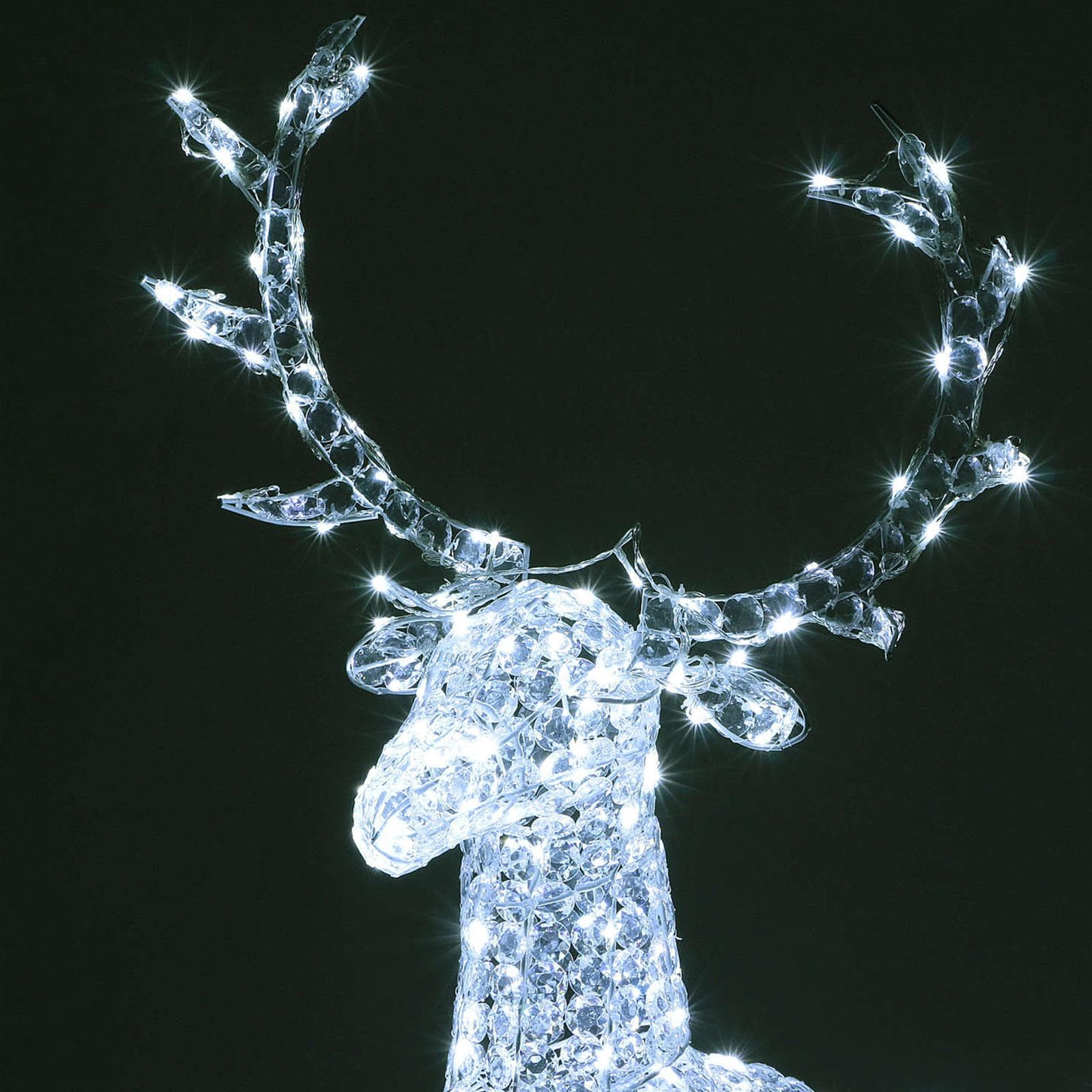 Decorazione natalizia "Alce in Piedi" con cristalli 300 led da esterno h 145 cm - 3