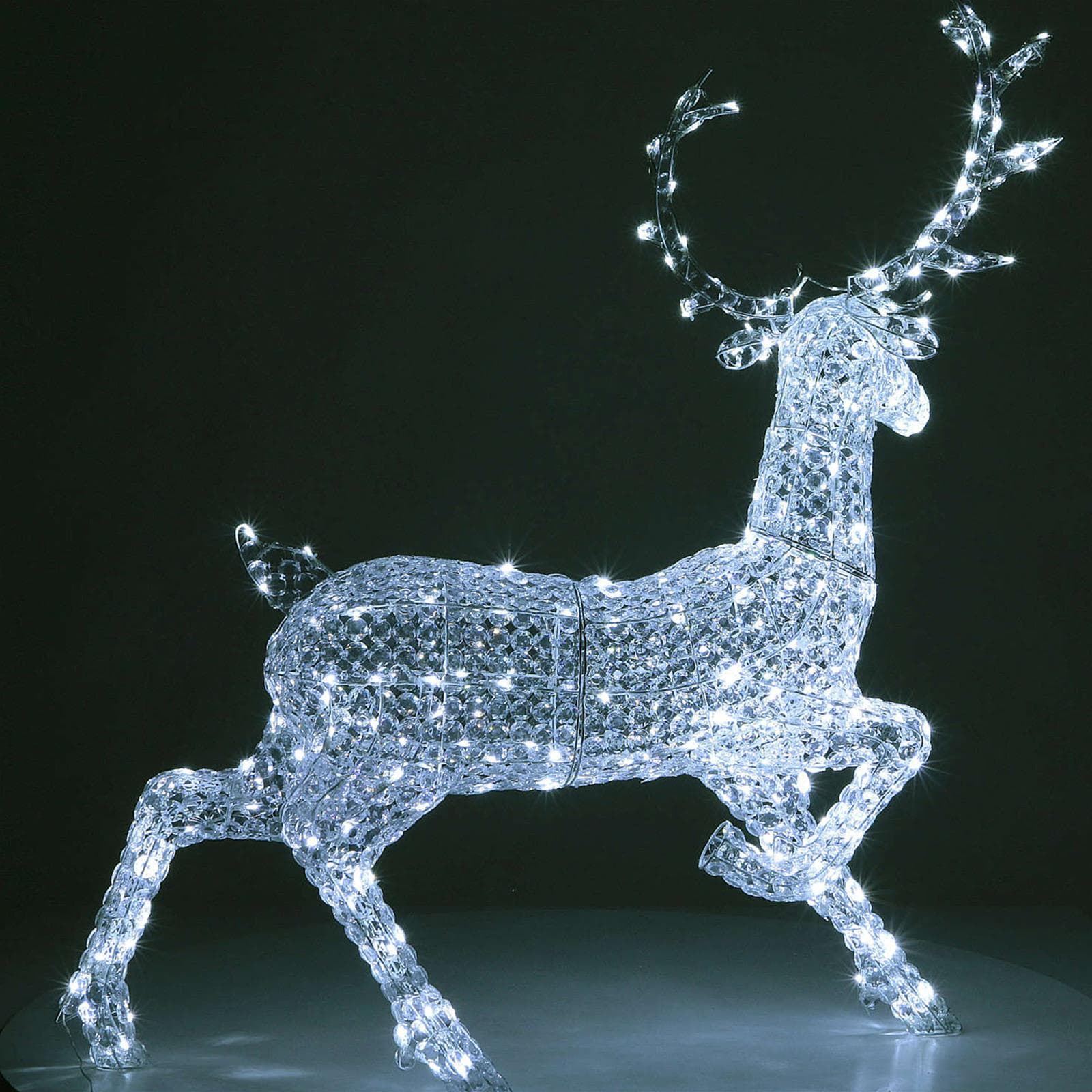 Decorazione natalizia "Alce in Piedi" con cristalli 300 led da esterno h 145 cm - 4