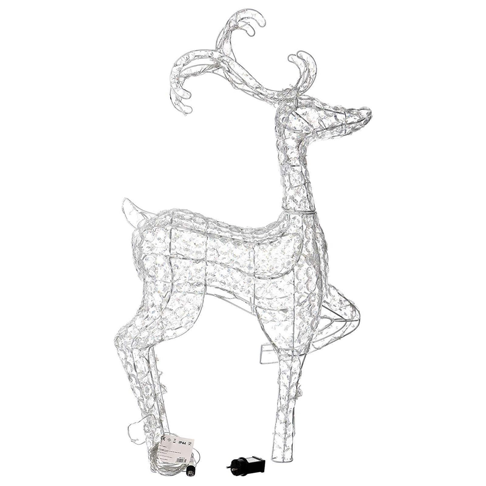 Decorazione natalizia "Renna in Piedi" con cristalli 120 led da esterno h 92 cm - 3