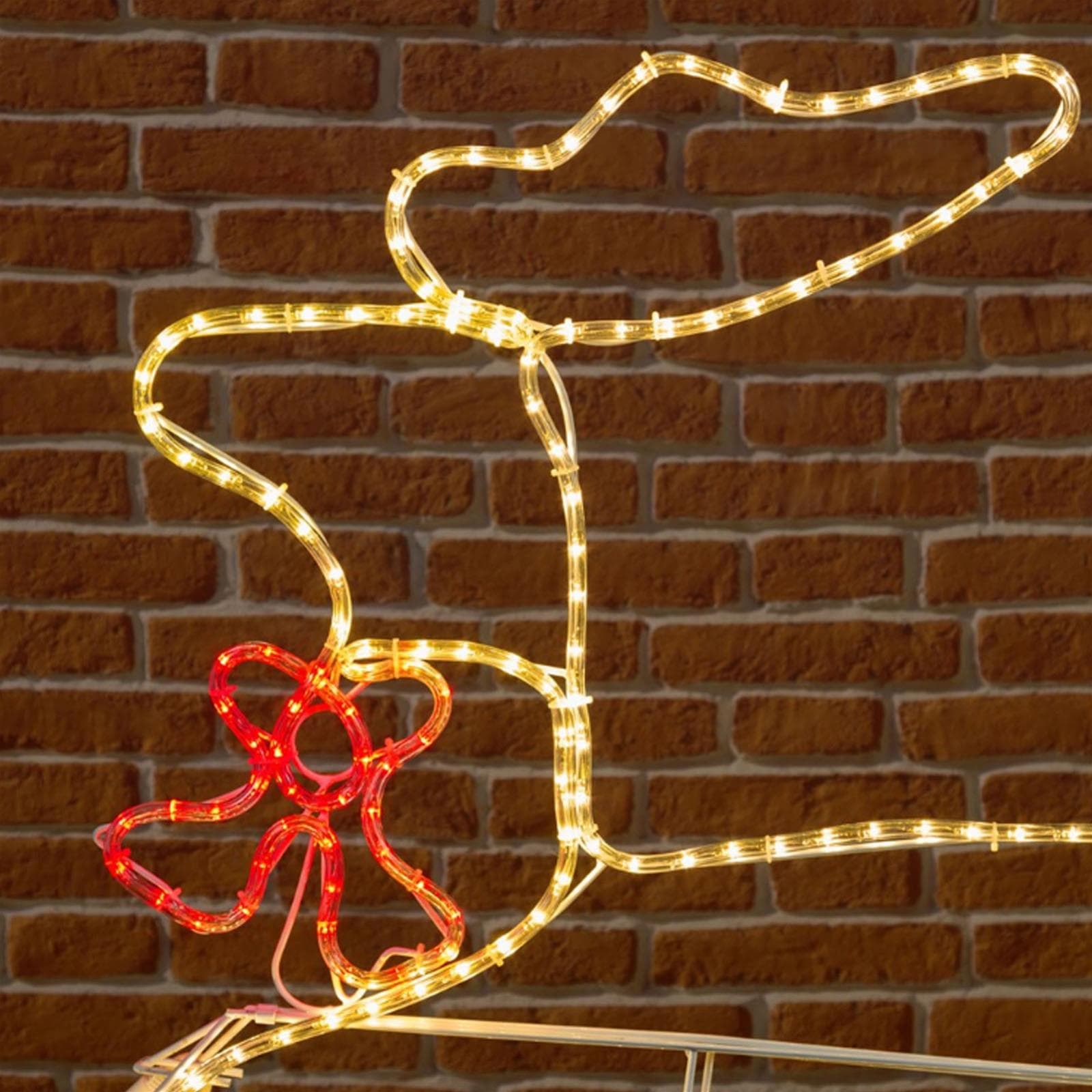 Renna luminosa di natale con tubo a led luce calda per esterno 120 cm addobbi natalizi - 2