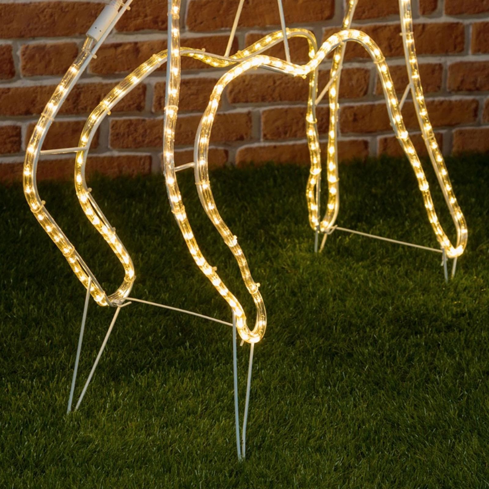 Renna luminosa di natale con tubo a led luce calda per esterno 120 cm addobbi natalizi - 4