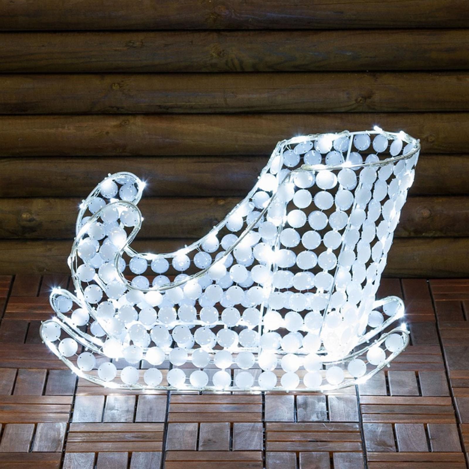 Decorazione luminosa slitta natale cristalli 120 led esterno addobbi natalizi - 3