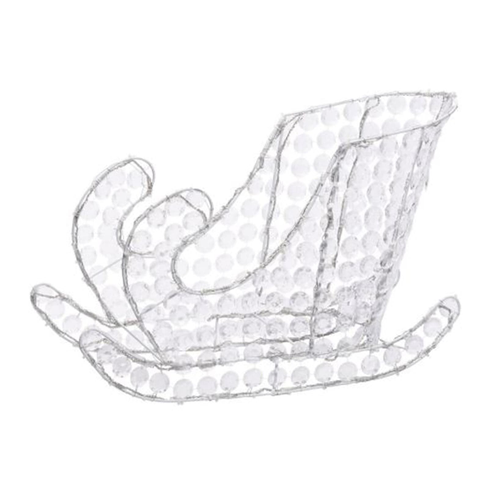 Slitta luminosa a led da esterno luce fredda h 40 con cristalli decorazione natalizia per balcone - 4
