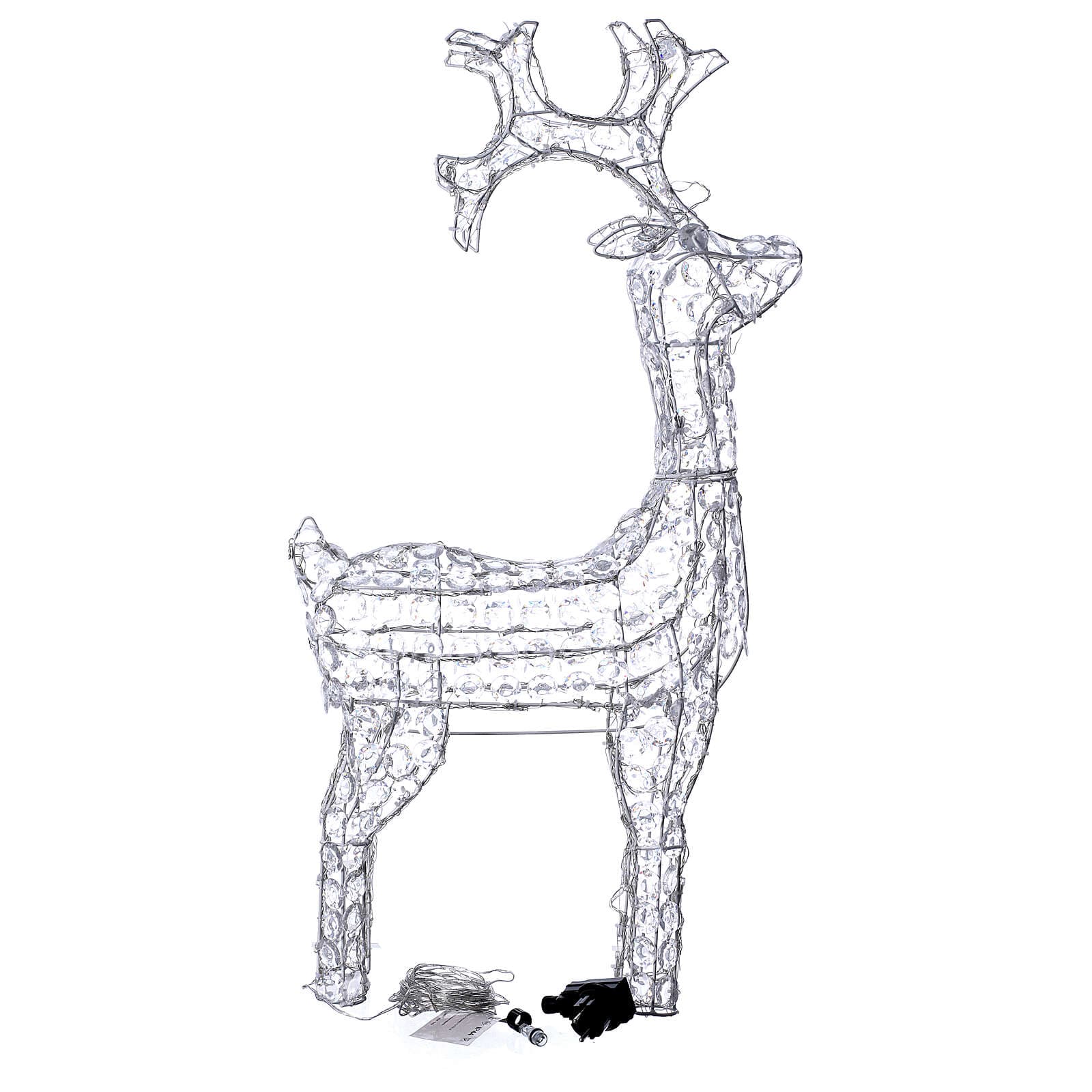 Decorazione natalizia "Renna in Piedi" con cristalli e 150 led da esterno h 92 cm - 3