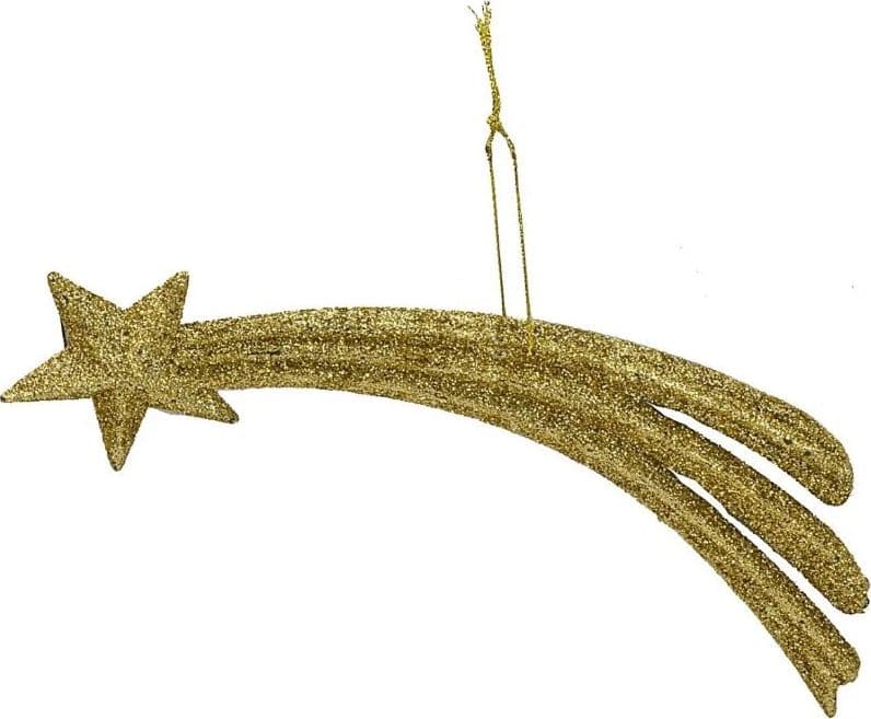 Stella cometa glitterata luminosa per presepe a batteria 23 cm - 2