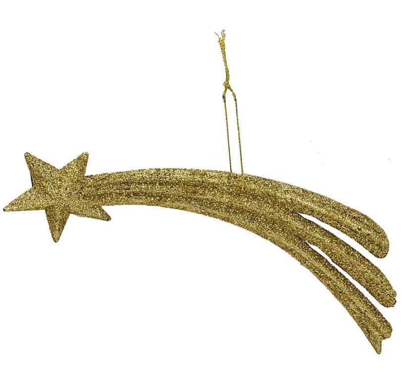 Stella cometa glitterata luminosa per presepe a batteria 23 cm - 2