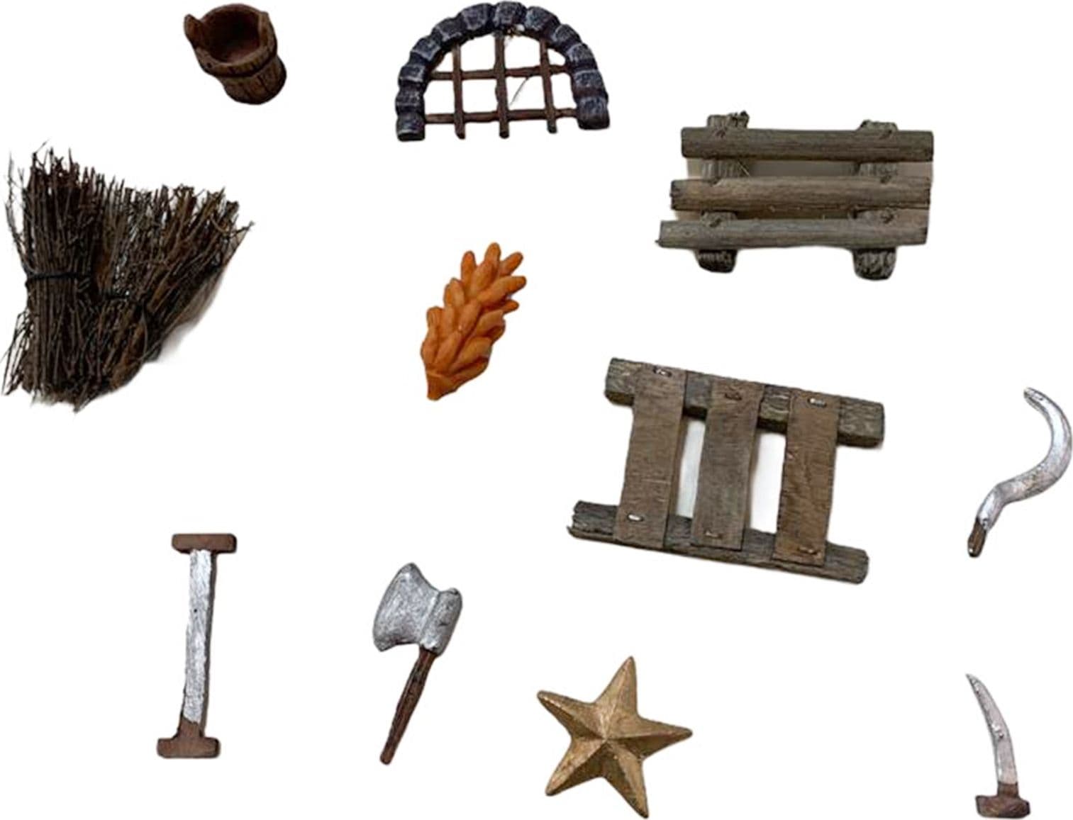 Set 11 pezzi accessori da lavoro per case e grotte del tuo presepe - 2