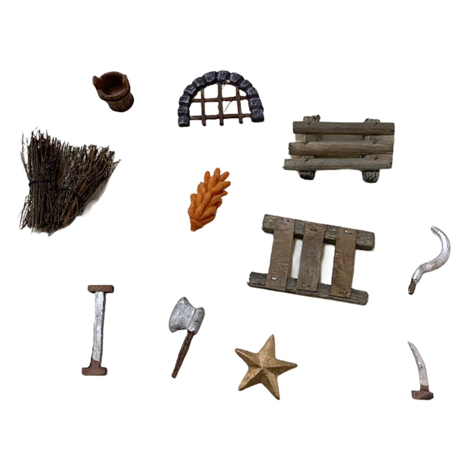 Set 11 pezzi accessori da lavoro per case e grotte del tuo presepe - 2