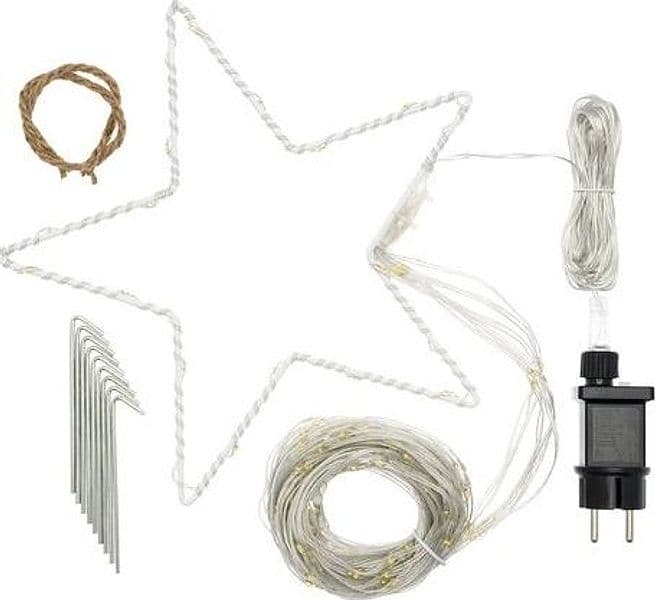 Stella cometa 3 m, con gocce led bianco caldo per addobbi e decorazioni natalizie - 5