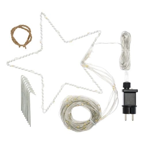 Stella cometa 3 m, con gocce led bianco caldo per addobbi e decorazioni natalizie - 5