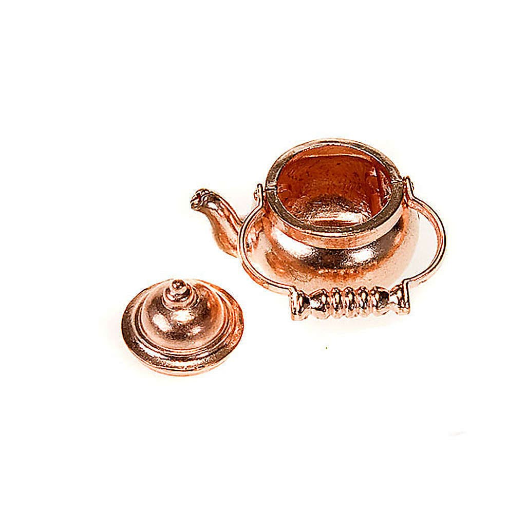 Teiera effetto rame in PVC decorazione per case presepe 2,5 cm - 2