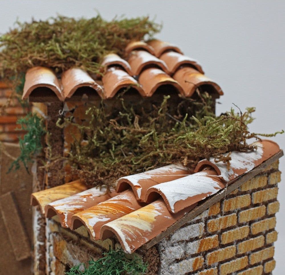 Tegole in terracotta decorazione per case e tetti presepe 6 x 12 cm 4 pezzi - 2