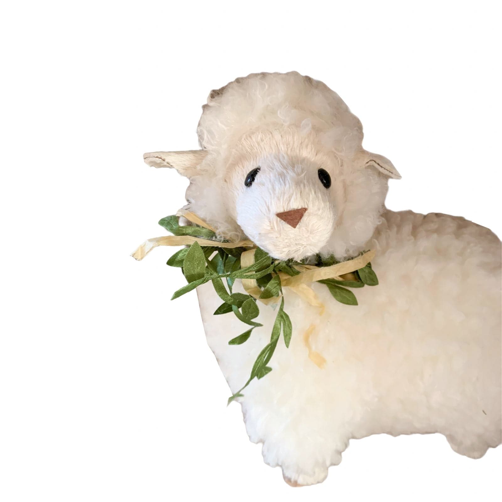 Pecora in piedi grande h 24 cm in poli resina con lana animale per natività presepe - 3