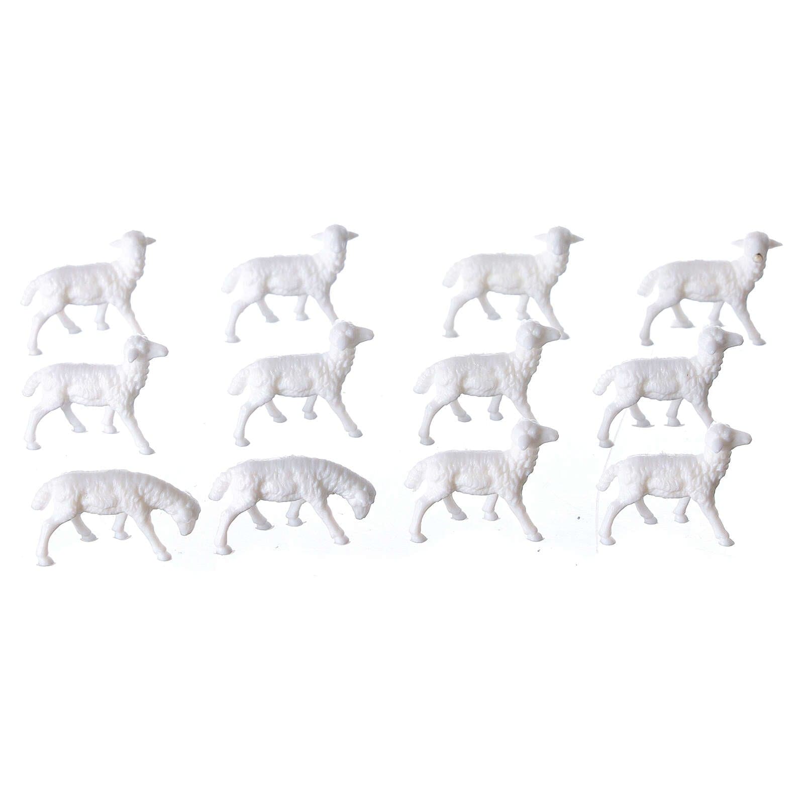 Pecorelle in resina statuine per presepe in resina h 2 cm 12 pezzi - 2
