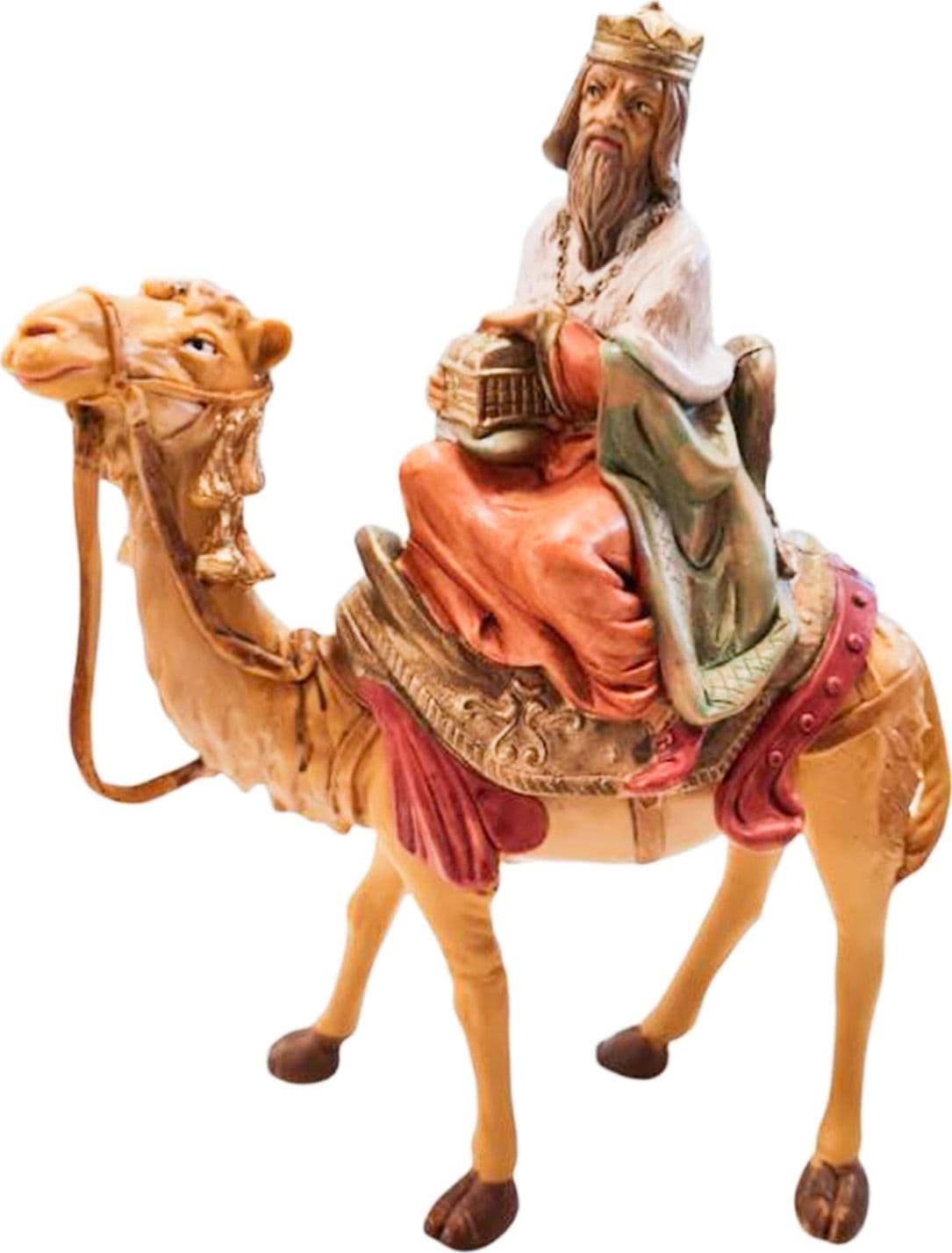 Set 3 Cammelli con re magi in sella per presepe h 25 cm natività decorazione natalizia - 4