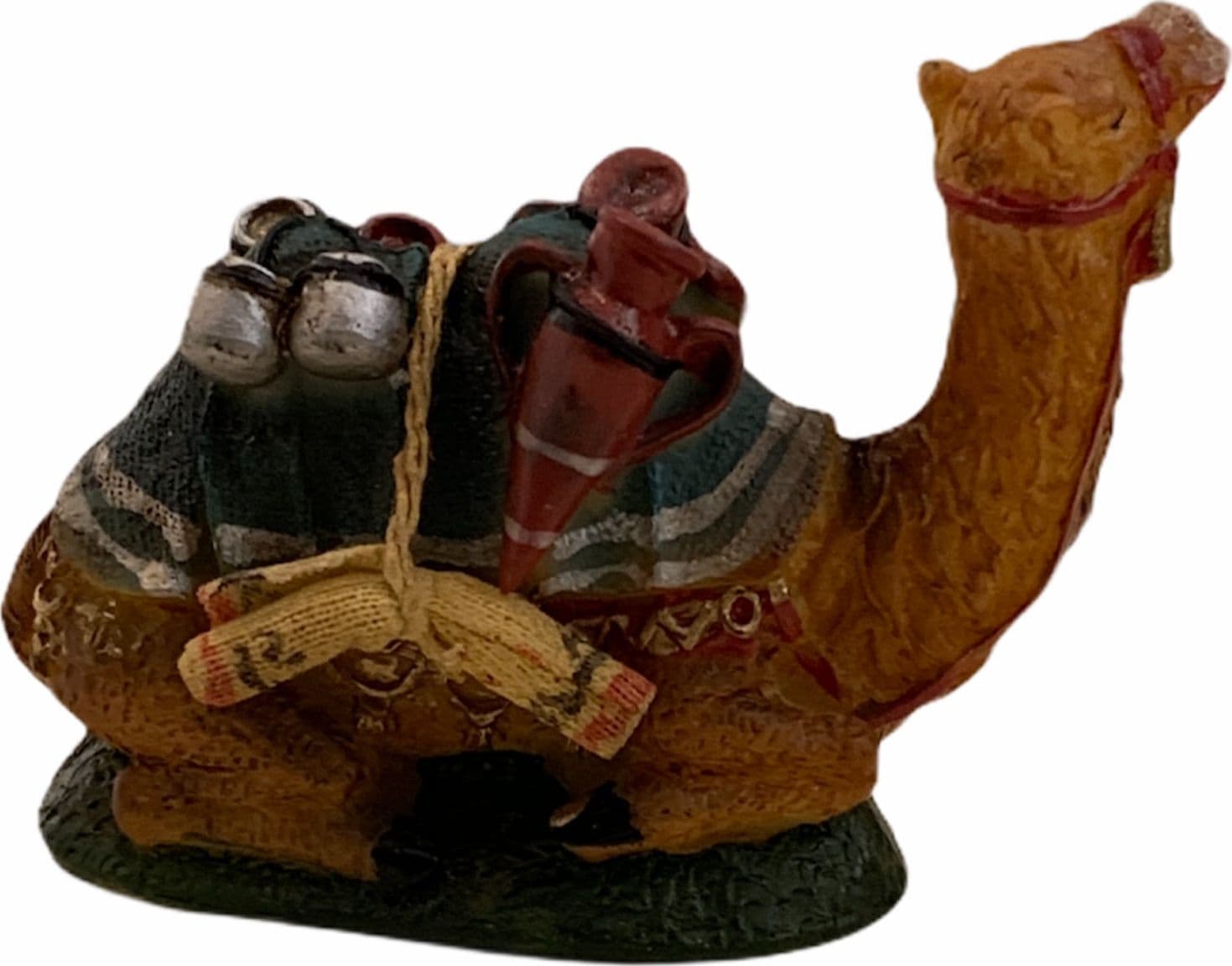 Statuetta per presepe natalizio cammello seduto con sella e redini h 6 cm - 2