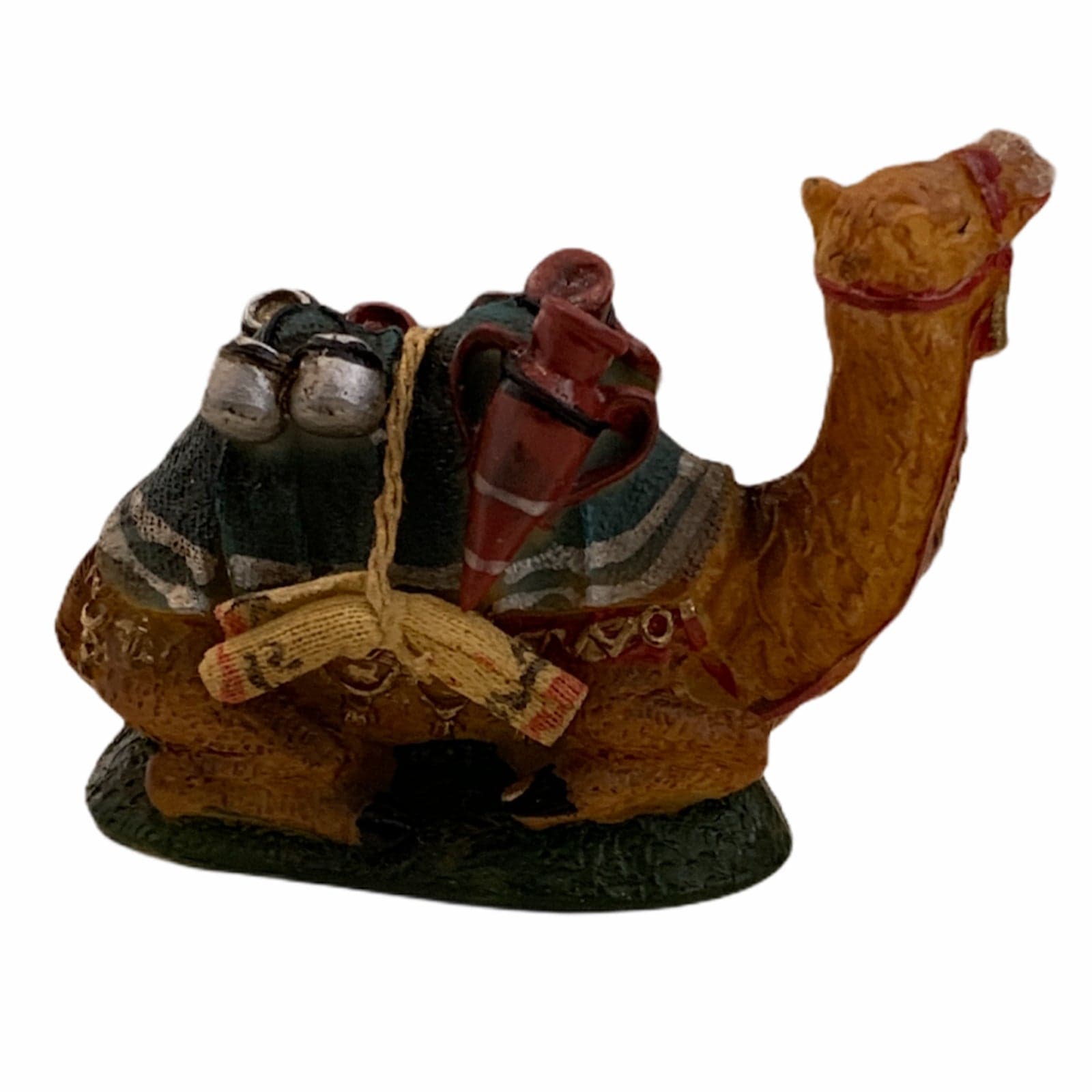 Statuetta per presepe natalizio cammello seduto con sella e redini h 6 cm - 2
