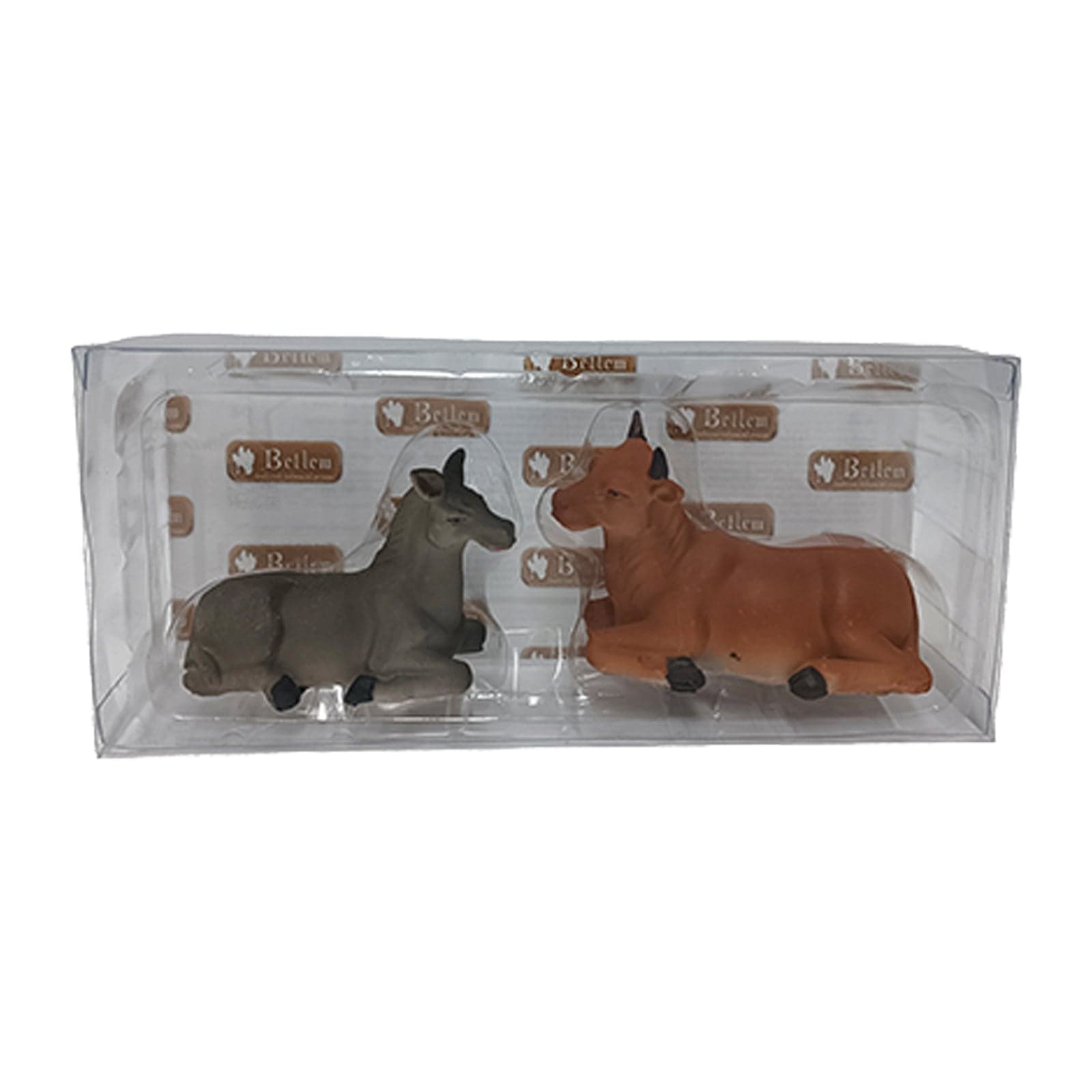 Asinello e Bue seduti in PVC decorazione natalizia per presepe - 4