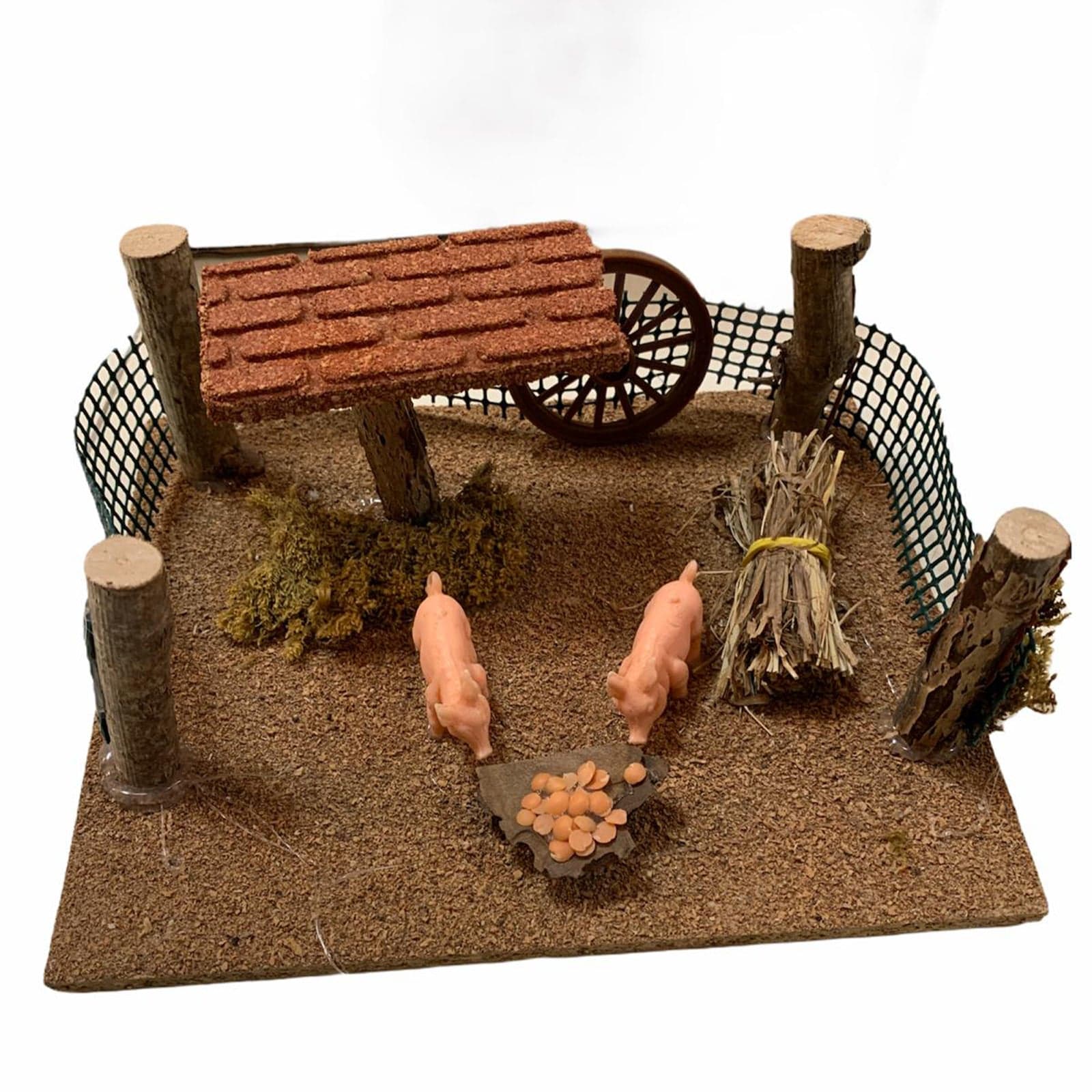 Scenario con animali capanne e case per presepe natalizio 20 x 15 x h9 cm - 2