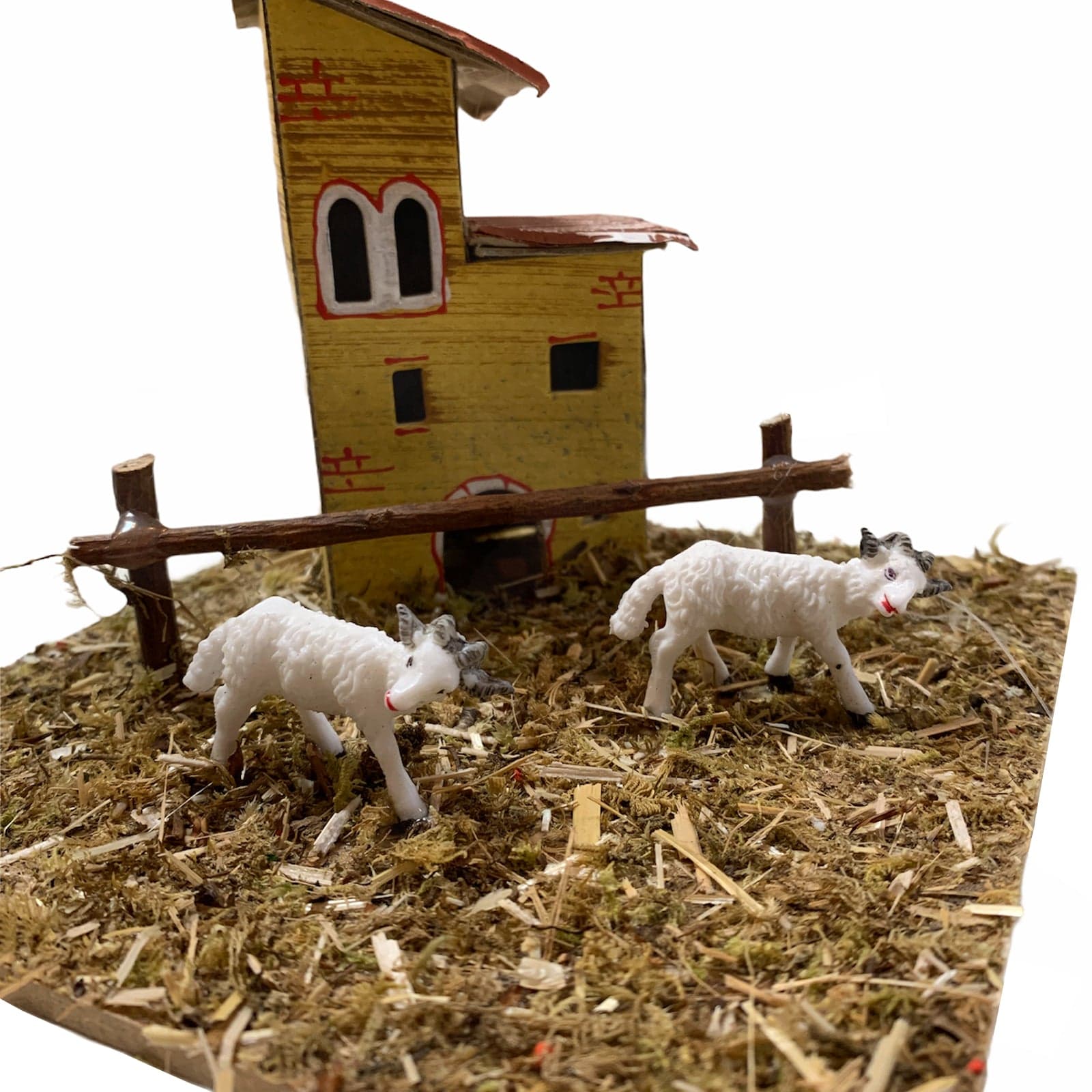 Casetta con animali per presepe natalizio capanna da 15 x 15 x 11 cm - 2