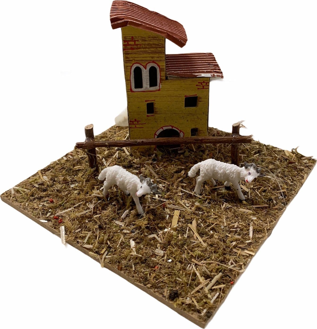 Casetta con animali per presepe natalizio capanna da 15 x 15 x 11 cm - 6